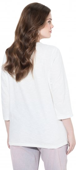 Ulla Popken Fashion Graphic T-Shirt Off-White - T-shirts estampadas para mulher - 