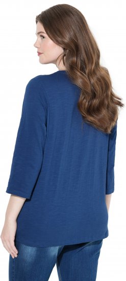 Ulla Popken Fashion Graphic T-Shirt Dark Blue - T-shirts estampadas para mulher - 
