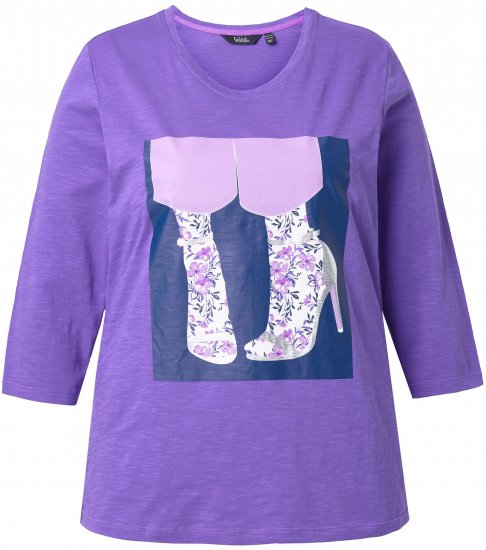 Ulla Popken Fashion Graphic T-Shirt Purple - T-shirts estampadas para mulher - 