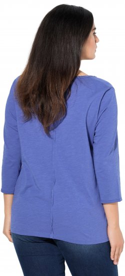 Ulla Popken Meet Me In The Moonlight 3/4 Sleeve Graphic Tee Atlantic Blue - T-shirts estampadas para mulher - 