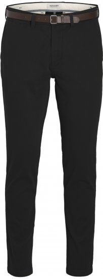 Jack & Jones Marco Adam Belted Slim Fit Chino Pants Black - Jeans & calças - Jeans & Calças Tamanhos Grandes Homem