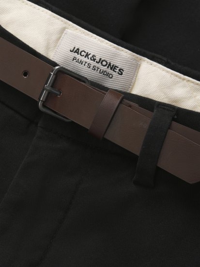 Jack & Jones Marco Adam Belted Slim Fit Chino Pants Black - Jeans & calças - Jeans & Calças Tamanhos Grandes Homem