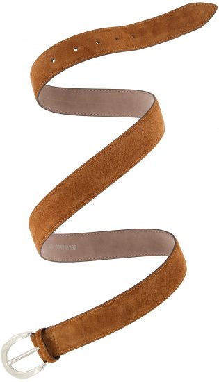 Ulla Popken Suede Thin Belt Brown - Cintos de mulher - 