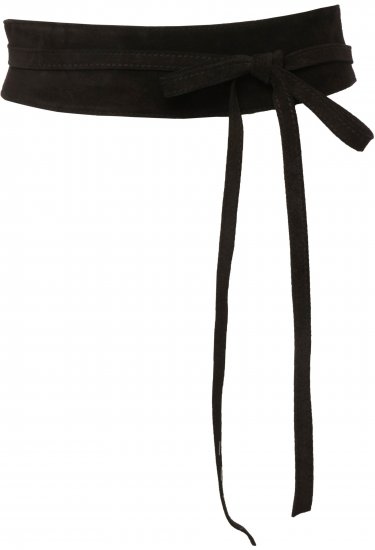 Ulla Popken Leather Tie Belt Gray - Cintos de mulher - 