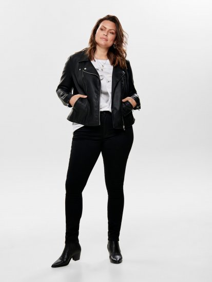 Only Carmakoma Emmy Biker Jacket Black - Casacos de couro - 