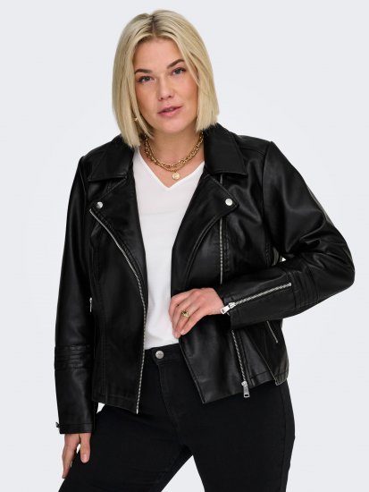 Only Carmakoma Emmy Biker Jacket Black - Casacos de couro - 
