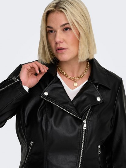 Only Carmakoma Emmy Biker Jacket Black - Casacos de couro - 