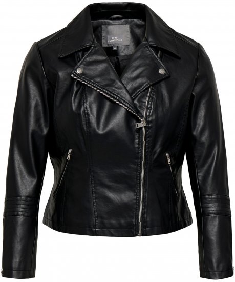 Only Carmakoma Emmy Biker Jacket Black - Casacos de couro - 