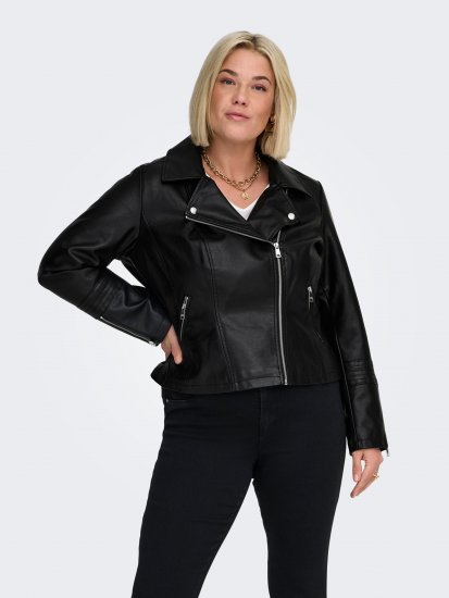 Only Carmakoma Emmy Biker Jacket Black - Casacos de couro - 