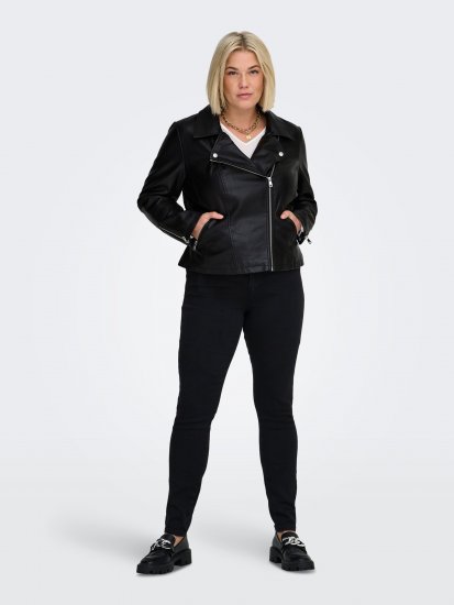Only Carmakoma Emmy Biker Jacket Black - Casacos de couro - 