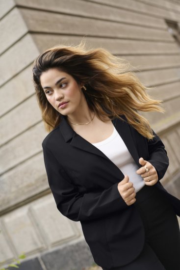 Kaffe Curve Sakira Blazer Preto Profundo - Blazers e Coletes - 