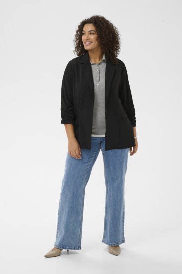 Kaffe Curve Pheolo 3/4 Sleeve Blazer Black Deep - Blazers e Coletes - 