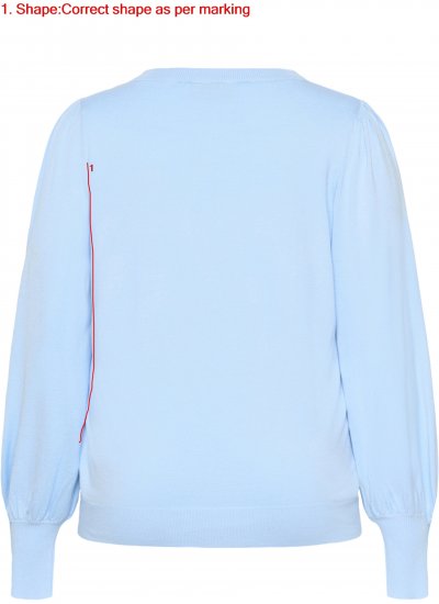 Kaffe Curve Lizzy Camisola de manga comprida Azul - Pullovers e Malhas - 