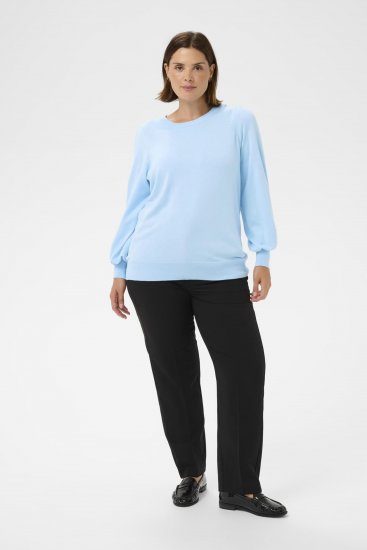 Kaffe Curve Lizzy Camisola de manga comprida Azul - Pullovers e Malhas - 
