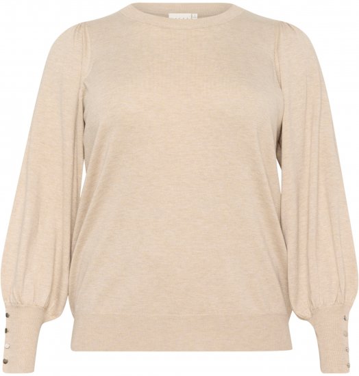 Kaffe Curve Lizzy Camisola de manga comprida Bege - Pullovers e Malhas - 
