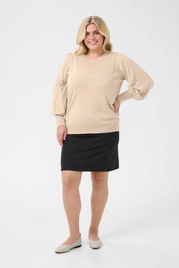Kaffe Curve Lizzy Camisola de manga comprida Bege - Pullovers e Malhas - 
