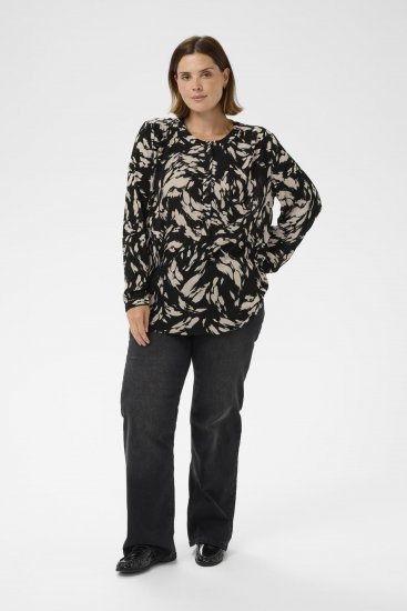 Kaffe Curve Mila Ami Blusa Preto - Blusas e Túnicas - 