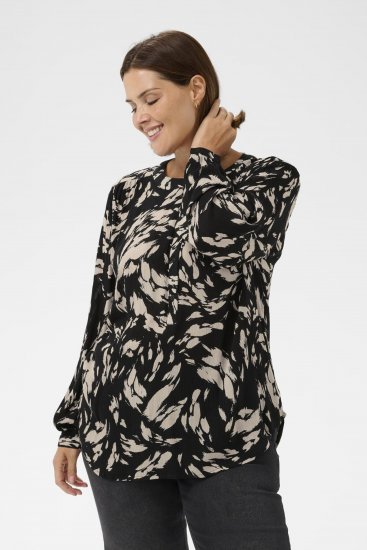 Kaffe Curve Mila Ami Blusa Preto - Blusas e Túnicas - 