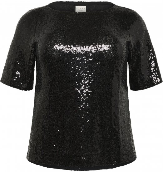 Kaffe Curve Mirana Sequin Blouse Black - Blusas - 