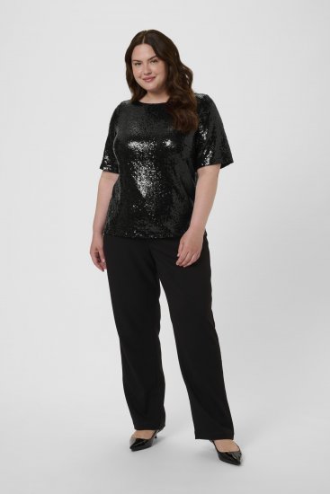 Kaffe Curve Mirana Sequin Blouse Black - Blusas - 