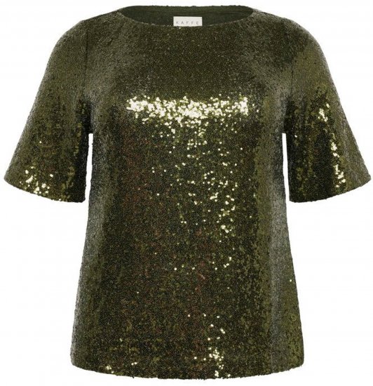 Kaffe Curve Mirana Sequin Blouse Ivy Green - Kaffe Curve - 