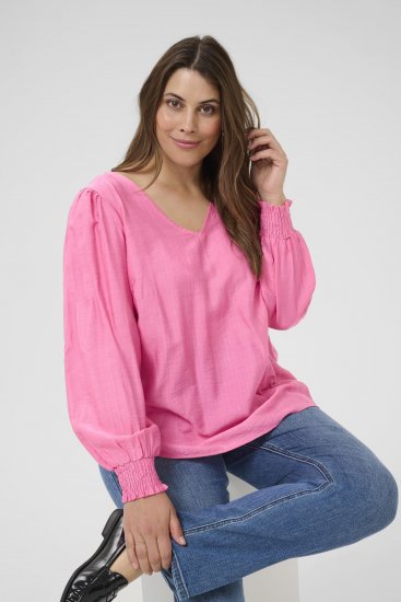 Kaffe Curve Sofia Blouse Pink Power - Blusas - 