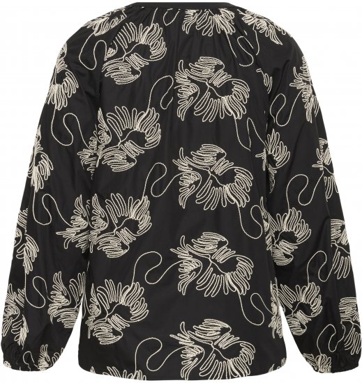 Kaffe Curve Kimmie Blouse Black Chalk Embroidery - Blusas - 