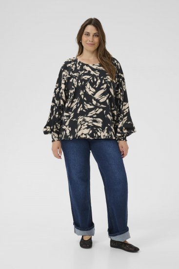 Kaffe Curve Olla Blusa de manga comprida Preto - Blusas e Túnicas - 