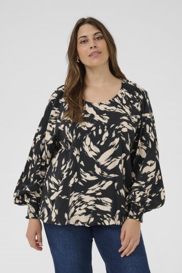 Kaffe Curve Olla Blusa de manga comprida Preto - Blusas e Túnicas - 