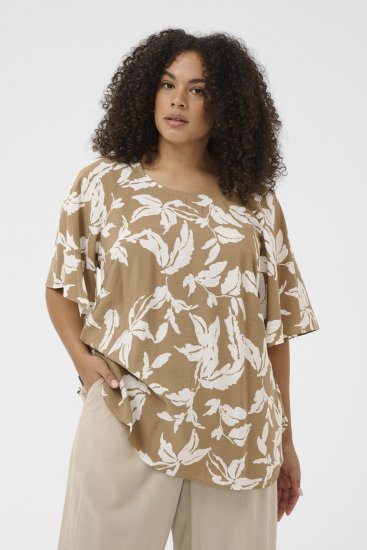 Kaffe Curve Marla Blouse Oak Chalk Leaf - Blusas - 