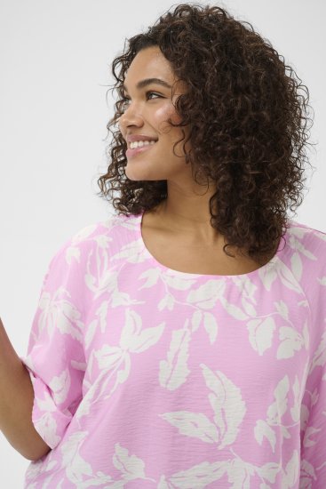 Kaffe Curve Marla Blouse Pink Frosting Chalk Leaf - Blusas - 