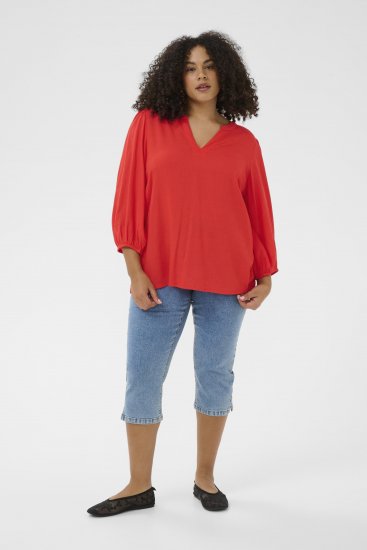 Kaffe Curve Mille Blouse Poppy Red - Blusas - 
