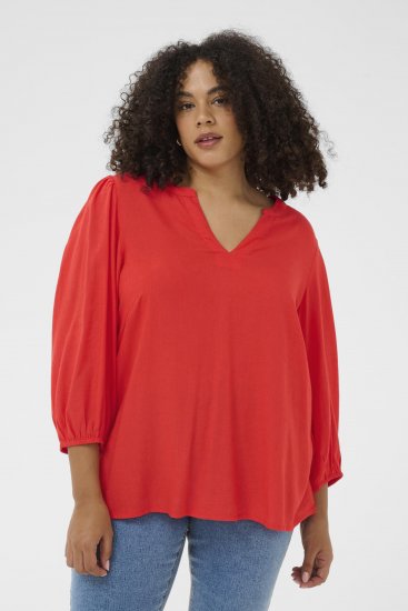 Kaffe Curve Mille Blouse Poppy Red - Blusas - 