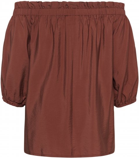 Kaffe Curve Neela Off-Shoulder Blouse Henna Brown - Blusas e Túnicas - 