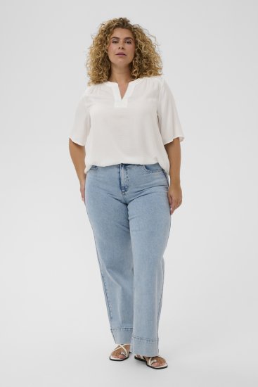 Kaffe Curve Mina Lace Blouse Chalk White - Blusas e Túnicas - 