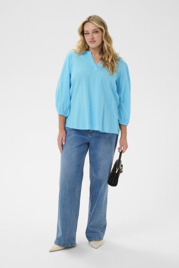Kaffe Curve Thea Blouse Aquarius Blue - Blusas e Túnicas - 