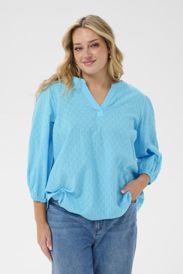 Kaffe Curve Thea Blouse Aquarius Blue - Blusas e Túnicas - 