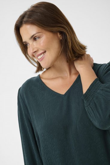Kaffe Curve Pippi Blouse 3/4 Sleeve Magical Forest Green - Blusas e Túnicas - 