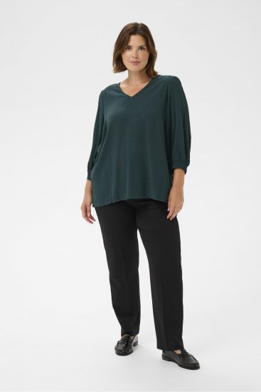 Kaffe Curve Pippi Blouse 3/4 Sleeve Magical Forest Green - Blusas e Túnicas - 