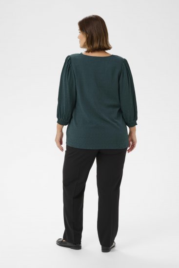 Kaffe Curve Pippi Blouse 3/4 Sleeve Magical Forest Green - Blusas e Túnicas - 