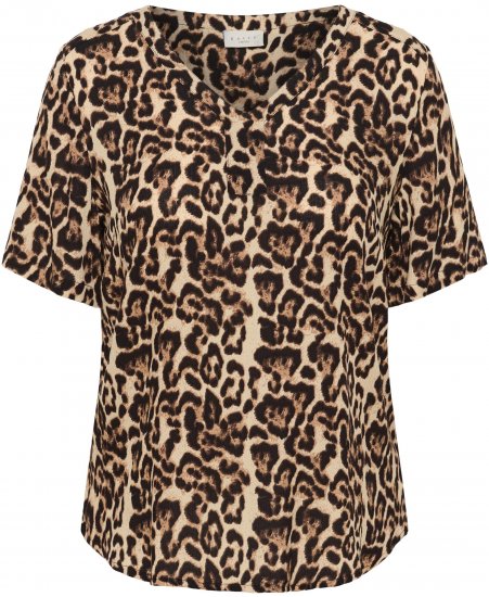 Kaffe Curve Ami Short Sleeve Blouse Printed Leopard - Blusas e Túnicas - 