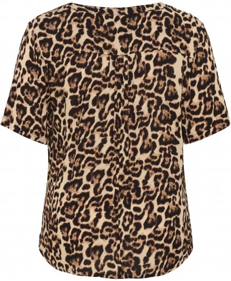 Kaffe Curve Ami Short Sleeve Blouse Printed Leopard - Blusas e Túnicas - 