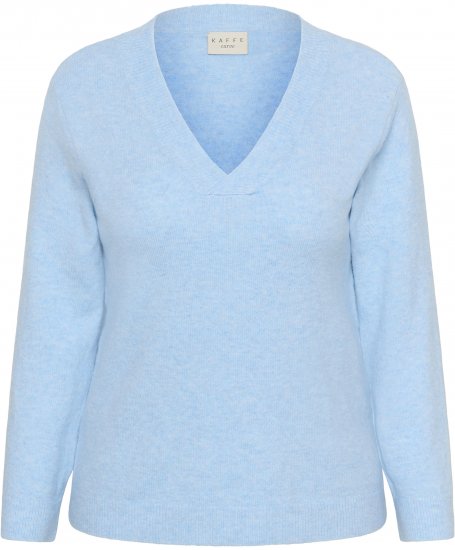 Kaffe Curve Jilanda V-Neck Pullover Blue - Pullovers e Malhas - 