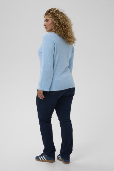 Kaffe Curve Jilanda V-Neck Pullover Blue - Pullovers e Malhas - 