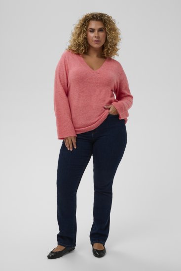 Kaffe Curve Jilanda V-Neck Pullover Red - Pullovers e Malhas - 