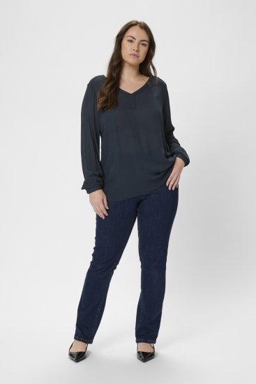 Kaffe Curve Ami Manga comprida Blusa Azul-marinho meia-noite - T-shirts - 
