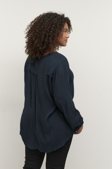 Kaffe Curve Ami Manga comprida Blusa Azul-marinho meia-noite - T-shirts - 