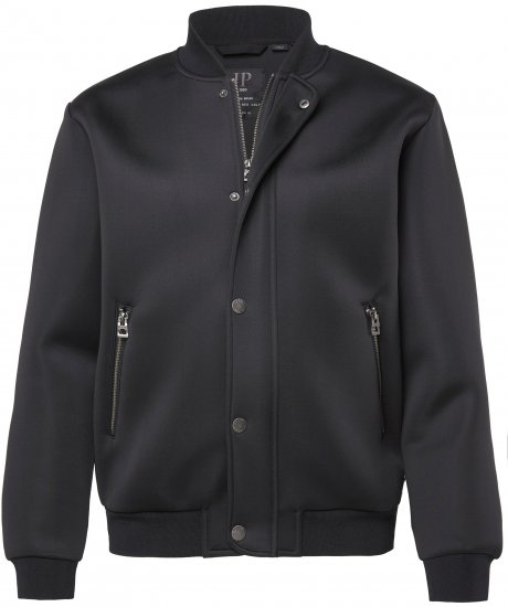 JP1880 College Jacket Scuba Fabric with Zipper Black - Casacos - Casacos Homem Tamanhos Grandes