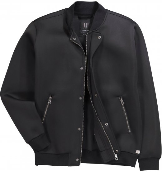 JP1880 College Jacket Scuba Fabric with Zipper Black - Casacos - Casacos Homem Tamanhos Grandes