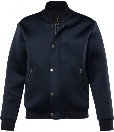 JP1880 College Jacket Scuba Fabric with Zipper Navy - Casacos - Casacos Homem Tamanhos Grandes